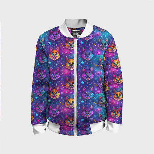 Детский бомбер Furry anime face / 3D-Белый – фото 1