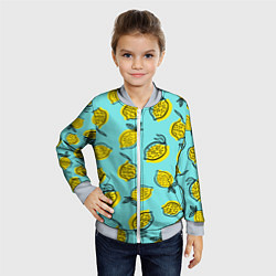 Бомбер детский Летние лимоны - паттерн, цвет: 3D-серый — фото 2