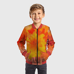 Бомбер детский Абстракция цветы мастихин, цвет: 3D-красный — фото 2