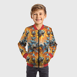 Бомбер детский Волки и камни, цвет: 3D-красный — фото 2