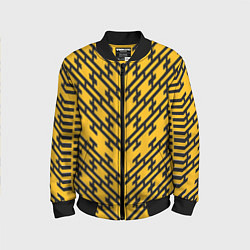 Бомбер детский Чёрные полосы на жёлтом фоне, цвет: 3D-черный