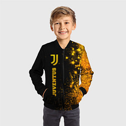 Бомбер детский Juventus - gold gradient по-вертикали, цвет: 3D-черный — фото 2