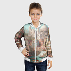 Бомбер детский Город в восточном стиле, цвет: 3D-белый — фото 2