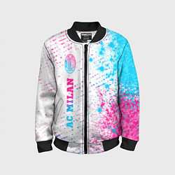 Бомбер детский AC Milan neon gradient style по-вертикали, цвет: 3D-черный