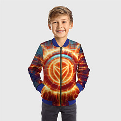 Бомбер детский Наэлектризованная кибер поверхность - нейросеть, цвет: 3D-синий — фото 2