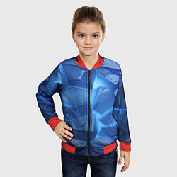 Бомбер детский Синие ледяные плиты с разломом, цвет: 3D-красный — фото 2