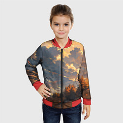 Бомбер детский Вечерний закат - аниме, цвет: 3D-красный — фото 2