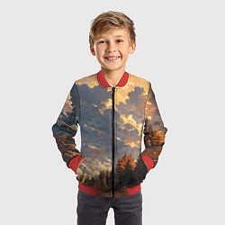 Бомбер детский Вечерний закат - аниме, цвет: 3D-красный — фото 2