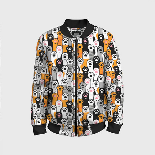 Детский бомбер Кошачьи лапы / 3D-Черный – фото 1