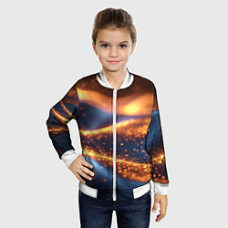 Бомбер детский Блестящая лакшери текстура, цвет: 3D-белый — фото 2