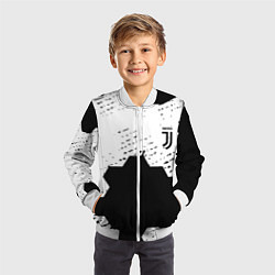 Бомбер детский Juventus hexagon black sport, цвет: 3D-белый — фото 2