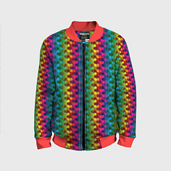 Бомбер детский Радужный разноцветный узор, цвет: 3D-красный