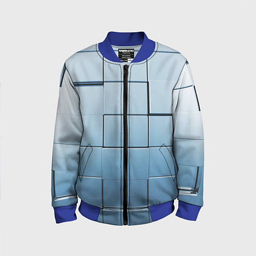 Детский бомбер Текстура кубы выпуклые / 3D-Синий – фото 1