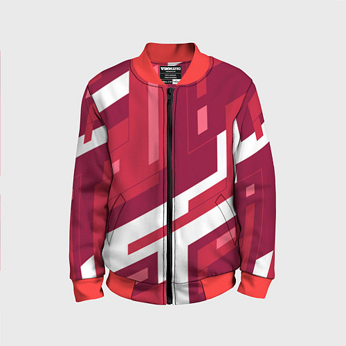 Детский бомбер Красные детали / 3D-Красный – фото 1