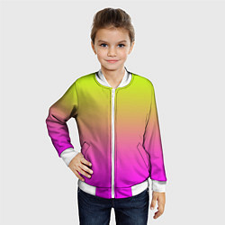 Бомбер детский Градиент яркий, цвет: 3D-белый — фото 2
