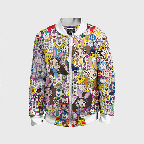 Детский бомбер Right now NewJeans and Takashi Murakami / 3D-Белый – фото 1
