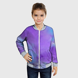 Бомбер детский Фиолетовый космический туман, цвет: 3D-серый — фото 2
