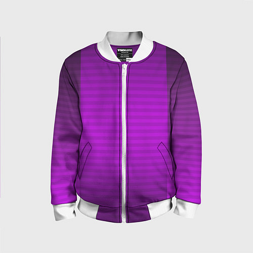 Детский бомбер Фиолетовый градиентный полосатый комбинированный у / 3D-Белый – фото 1