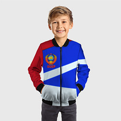 Бомбер детский СССР геометрия спорт, цвет: 3D-черный — фото 2