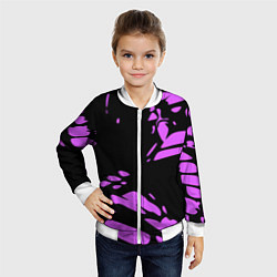 Бомбер детский Фиолетовая абстракция, цвет: 3D-белый — фото 2