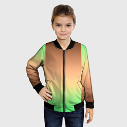 Бомбер детский Фисташковый комбинированный градиент, цвет: 3D-черный — фото 2