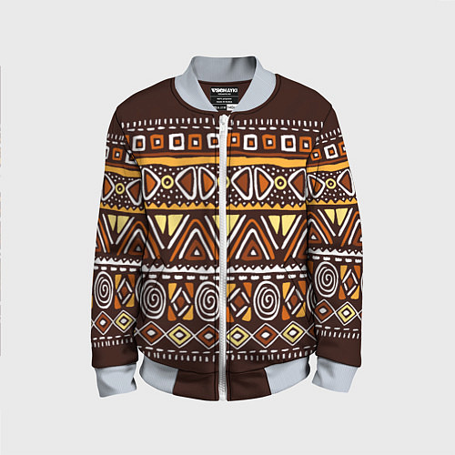 Детский бомбер Африканский традиционный орнамент / 3D-Серый – фото 1