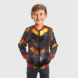 Бомбер детский Чешуя в огне, цвет: 3D-красный — фото 2