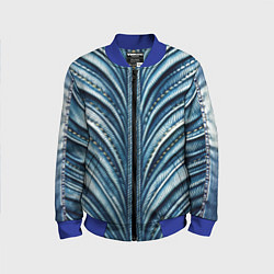 Бомбер детский Вышивка линий на джинсах, цвет: 3D-синий
