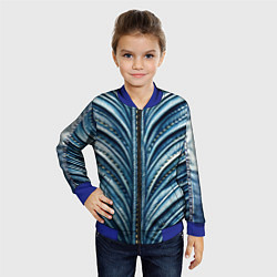 Бомбер детский Вышивка линий на джинсах, цвет: 3D-синий — фото 2