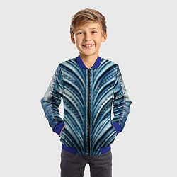 Бомбер детский Вышивка линий на джинсах, цвет: 3D-синий — фото 2