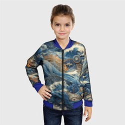 Бомбер детский Абстрактная композиция - нейросеть, цвет: 3D-синий — фото 2