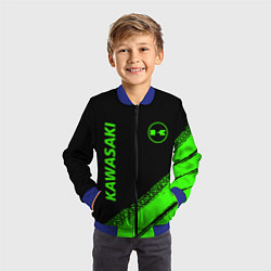 Бомбер детский Kawasaki - logo, цвет: 3D-синий — фото 2