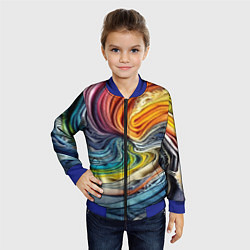 Бомбер детский Красочная джинсовая воронка, цвет: 3D-синий — фото 2