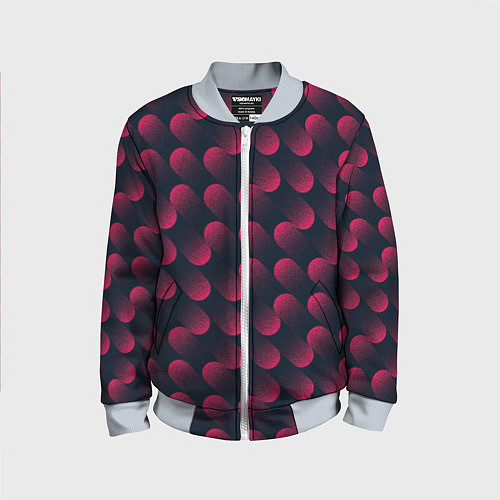 Детский бомбер Динамические косые линии / 3D-Серый – фото 1