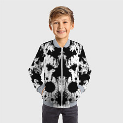 Бомбер детский Psychedelic Rorschach test - ai art, цвет: 3D-серый — фото 2