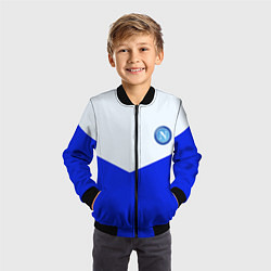 Бомбер детский Napoli fc geometry, цвет: 3D-черный — фото 2