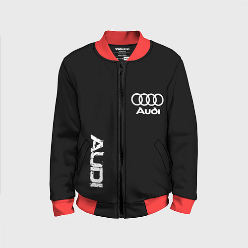 Детский бомбер AUDI sport white / 3D-Красный – фото 1