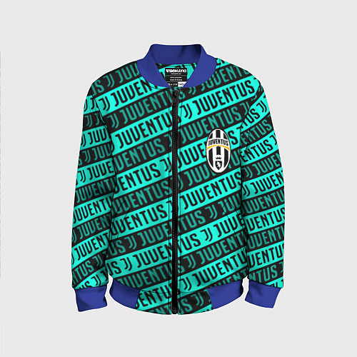 Детский бомбер Juventus pattern logo steel / 3D-Синий – фото 1