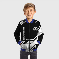 Бомбер детский Mercedes bens geometry, цвет: 3D-синий — фото 2
