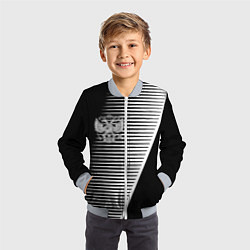 Бомбер детский Герб текстура геомтерия, цвет: 3D-серый — фото 2