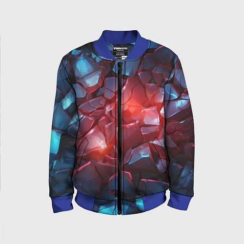 Детский бомбер Синие камни с красным светом / 3D-Синий – фото 1
