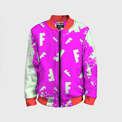 Детский бомбер Fortnite pattern pink