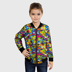 Бомбер детский Сумасшедшие креативные коты, цвет: 3D-черный — фото 2