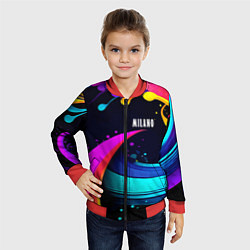 Бомбер детский Neon abstraction - Milano, цвет: 3D-красный — фото 2