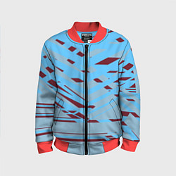 Бомбер детский Геометрическая абстракция сине голубого цвета, цвет: 3D-красный