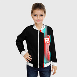 Бомбер детский Roblox glitch line, цвет: 3D-белый — фото 2