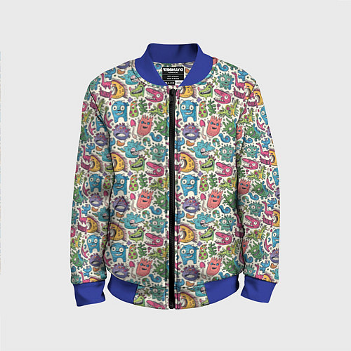 Детский бомбер Лесные чудовища / 3D-Синий – фото 1