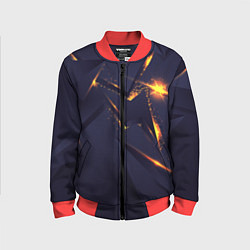 Бомбер детский Золотые неоновые плиты, цвет: 3D-красный