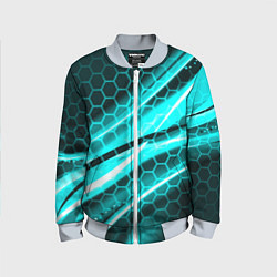 Бомбер детский Неоновая броня абстракция, цвет: 3D-серый