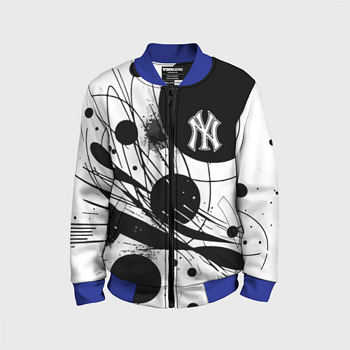 Детский бомбер New York Yankees baseball team - abstraction / 3D-Синий – фото 1